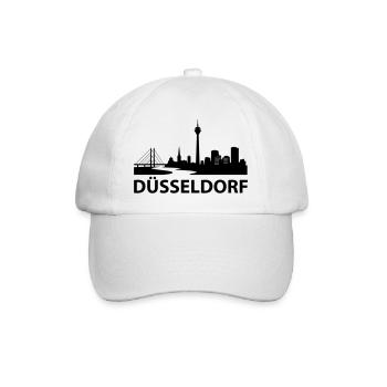 Düsseldorf Skyline - Baseballkappe - Weiß/Weiß - Vorne