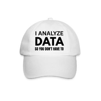 Funny Data Analyst Computer Nerd Gift for Husband - Baseball Cap - white/white - Front