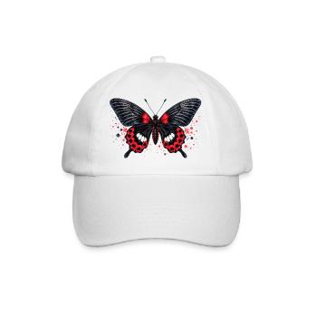 Common Rose Butterfly Pachliopta aristolochiae - Baseball Cap - white/white - Front