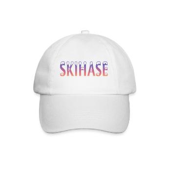 Skihase Skiing Geschenkidee - Baseballkappe - Weiß/Weiß - Vorne
