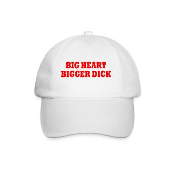 big heart bigger dick - Baseballkappe - Weiß/Weiß - Vorne