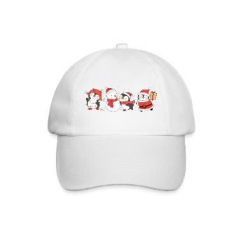 Lustige pinguin Weihnachten. Xmas pinguin - Baseballkappe - Weiß/Weiß - Vorne
