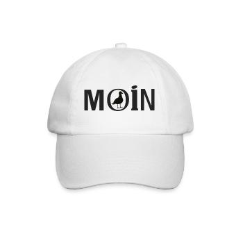 Moin mit der Möwe Nordsee Ostsee - Baseballkappe - Weiß/Weiß - Vorne