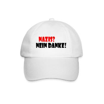 Nazis nein danke - Baseballkappe - Weiß/Weiß - Vorne