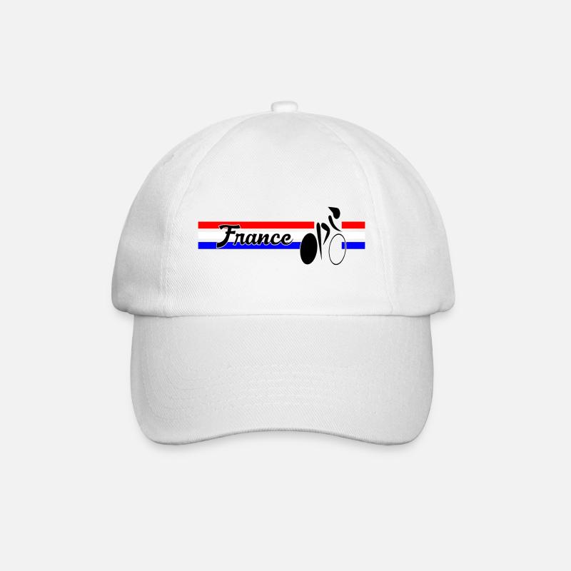 Fahrrad Design Frankreich - Baseballkappe - Weiß/Weiß