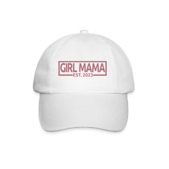 Girl Mama Est. 2023 Baby Shower Pregnancy Reveal - Baseball Cap - white/white - Front