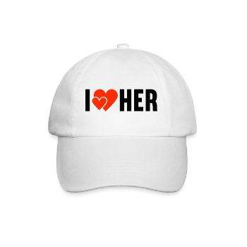 I love her Ich liebe Sie die Liebe - Baseballkappe - Weiß/Weiß - Vorne