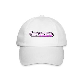 Farben änderbar | Saufschwester Saufen Sis - Baseballkappe - Weiß/Weiß - Vorne