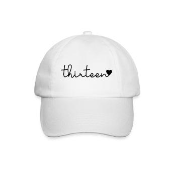 Cute 13th Birthday Gift 13 Years Old - Thirteen - Baseball Cap - white/white - Front
