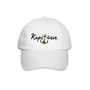 Kapitänin Anker Kapitän Boot Meer Geschenk Schiff - Baseballkappe - Weiß/Weiß - Vorne