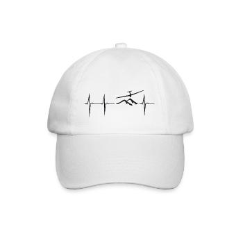 my heart beats for glider - Baseball Cap - white/white - Front