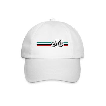 Bicyclette Road Bike Retro Design Stripes - Casquette classique - blanc/blanc - Devant