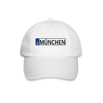 Autokennzeichen Stadt München Autos - Baseballkappe - Weiß/Weiß - Vorne