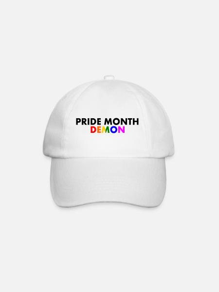 pride month demon - Baseballkappe - Weiß/Weiß