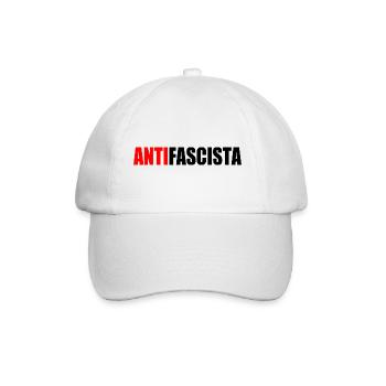 antifascista - Baseballkappe - Weiß/Weiß - Vorne