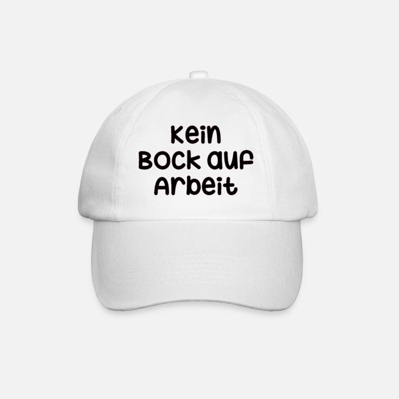 Kein Bock auf Arbeit - Baseballkappe - Weiß/Weiß