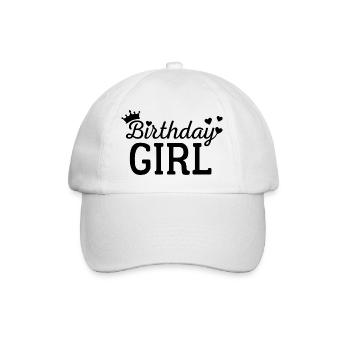 Fille d’anniversaire - Casquette classique - blanc/blanc - Devant