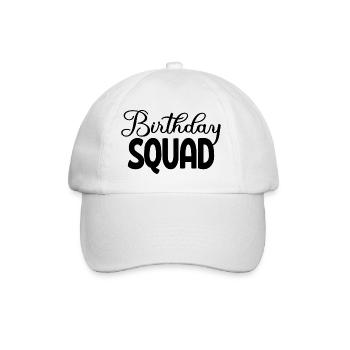 Birthday Squad Matching Group Birthday Party Gift - Baseball Cap - white/white - Front