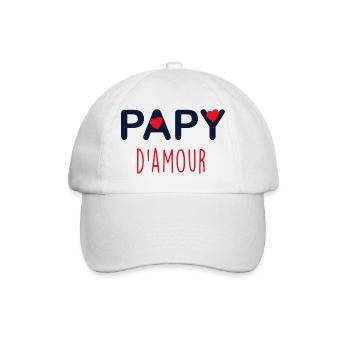 Papy D'Amour Pour Mon Papi Merveilleux - Casquette classique - blanc/blanc - Devant