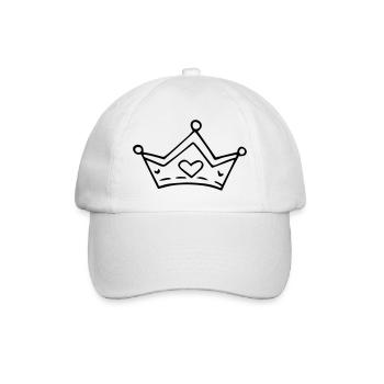 Princess Queen Crown Heart Crown - Baseball Cap - white/white - Front