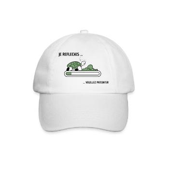 JE REFLECHIS VEUILLEZ PATIENTER - humour patience - Casquette classique - blanc/blanc - Devant