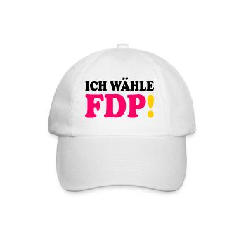 Ich wähle fdp - Baseballkappe - Weiß/Weiß - Vorne