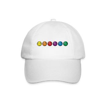 Colorful buttons - next to each other - Baseball Cap - white/white - Front
