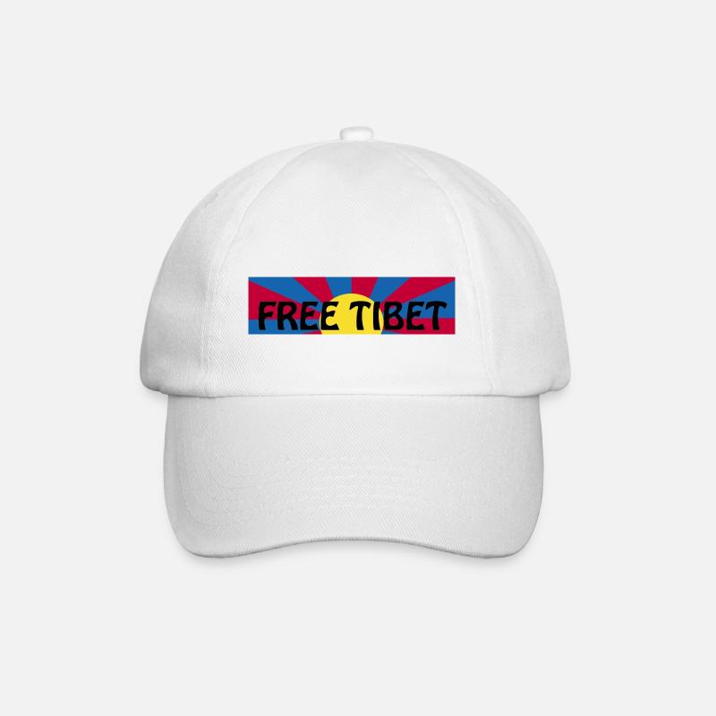 free tibet - Baseball Cap - white/white