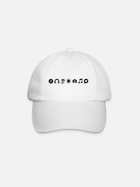 T-shirt Emojis de voyage - Le voyage commence - Casquette classique - blanc/blanc