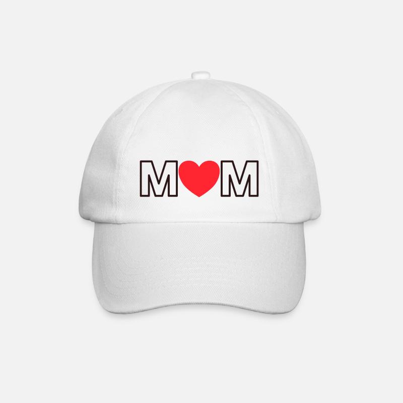 Maman avec cœur - Casquette classique - blanc/blanc