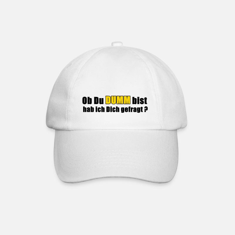 Dumm - Baseballkappe - Weiß/Weiß