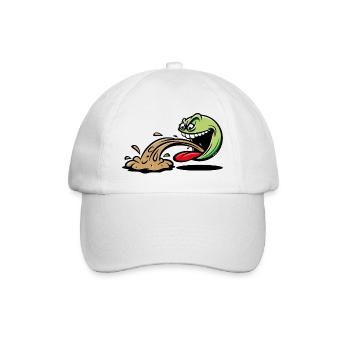 Barfing Guy Emoticon (PNG) - Baseball Cap - white/white - Front