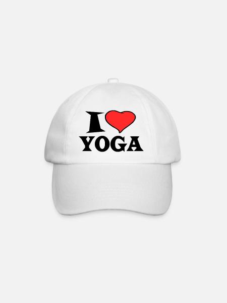 I love Yoga - I Love Yoga - Baseballkappe - Weiß/Weiß