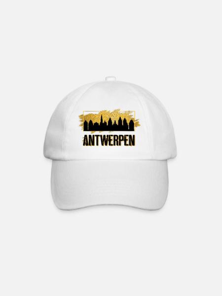 Anvers Belgique Ville Skyline Patrie Amour Gold - Casquette classique - blanc/blanc