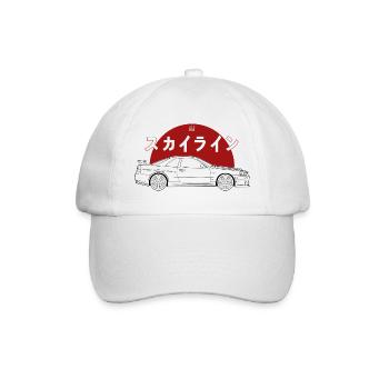 Skyline GT-R R34 Illustration - Baseball Cap - white/white - Front