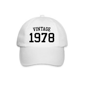 Millésime 1978 - 44 ans, cadeau de 44e anniversaire - Casquette classique - blanc/blanc - Devant