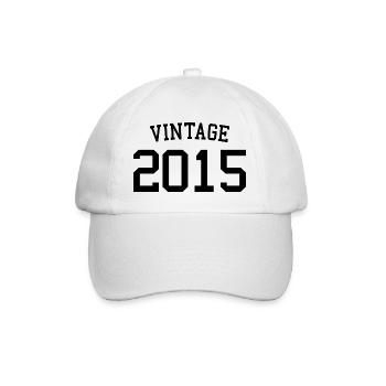 Vintage 2015 - 8 Years Old, 8th Birthday Kids - Baseball Cap - white/white - Front