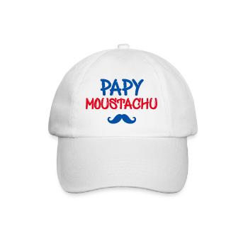 Papy moustachu Cadeau Cool Grand Père Sympa - Casquette classique - blanc/blanc - Devant