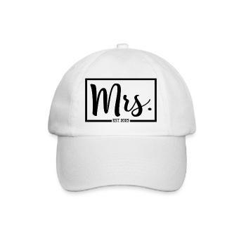 Mrs. Est. 2023 Engagement Bridal Shower Wedding - Baseball Cap - white/white - Front