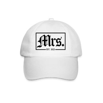 Mme Est. 2023 Fiançailles Mariage Douche nuptiale - Casquette classique - blanc/blanc - Devant