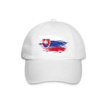 Carte murale de Slovaquie Drapeau utilisé - Casquette classique - blanc/blanc - Devant