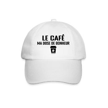 Le Café, Ma Dose De Bonheur - Casquette classique - blanc/blanc - Devant
