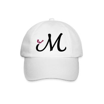 Letter M with Bird - Baseball Cap - white/white - Front
