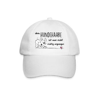 ohne HundeHaare ist man nicht richtig angezogen - Baseballkappe - Weiß/Weiß - Vorne