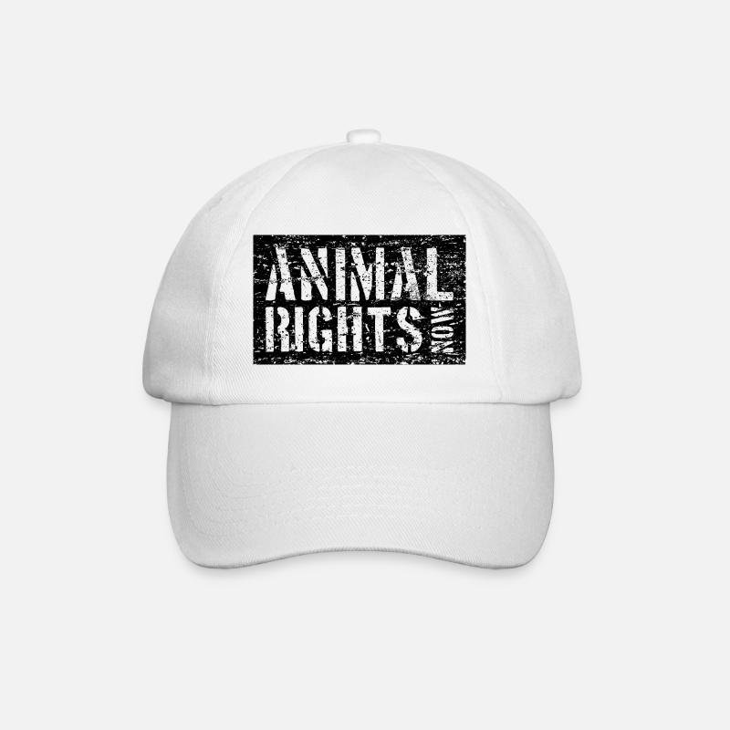 ANIMAL RIGHTS NOW VEGAN - Baseballkappe - Weiß/Weiß