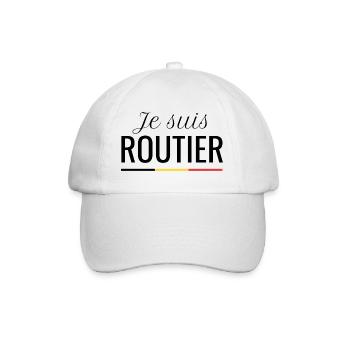 Je suis routier (Belgique) - Casquette classique - blanc/blanc - Devant