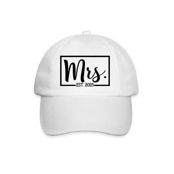 Mme Est. 2023 Fiançailles Mariage Douche nuptiale - Casquette classique - blanc/blanc - Devant