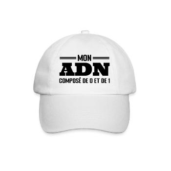Mon ADN Est Composé De 0 Et De 1 - Casquette classique - blanc/blanc - Devant