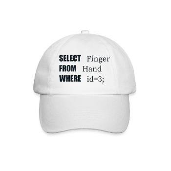 Handauswahl Finger, Lustiger Code. Programmierer-Sprache - Baseballkappe - Weiß/Weiß - Vorne