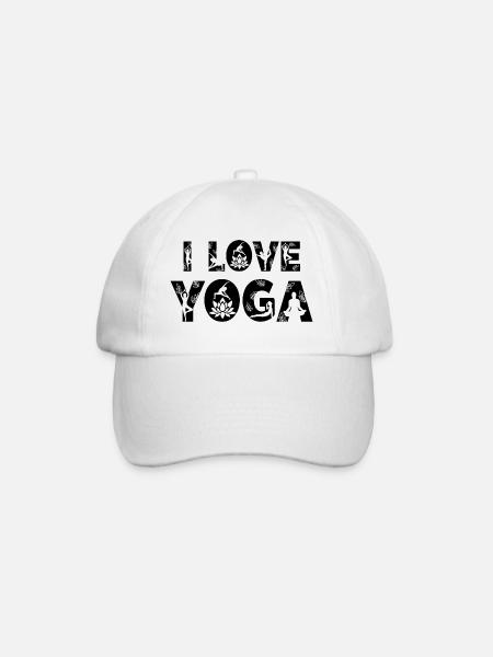 Ich liebe Yoga lustige Yoga Sprüche Yoga - Baseballkappe - Weiß/Weiß